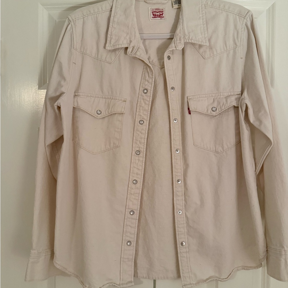 Levi's Off-White Button-Up Western Shirt Jacket